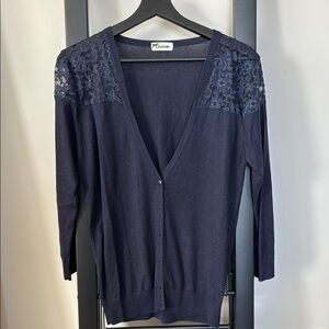Cardigan with Lace Accents